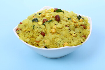 Indian Traditional Spicy And Sweet Mixture Namkeen Also Know as Chivda, Farsan, Namkin, Chiwada, or nylon chevdo