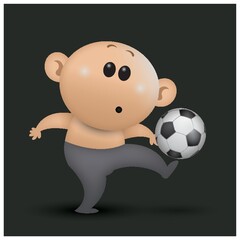 baby playing football