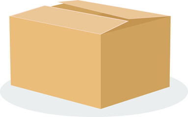 brown cardboard box on a white background. Vector illustration