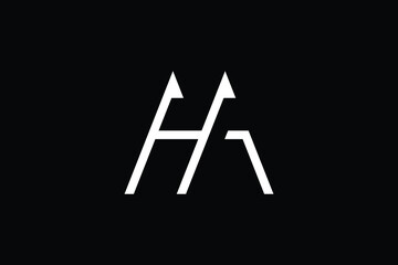 Minimal Innovative Initial AH logo and HA logo. Letter AH HA creative elegant Monogram. Premium Business logo icon. White color on black background