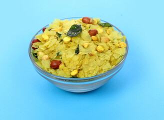 Indian Traditional Spicy And Sweet Mixture Namkeen Also Know as Chivda, Farsan, Namkin, Chiwada, or nylon chevdo 