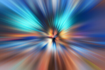 Abstract blurred radial vibrant color background.