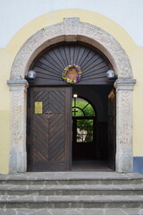 Fototapeta premium Entrance to the Serbian Ortodox Monastery, Velika Remeta at Fruška Gora mountain