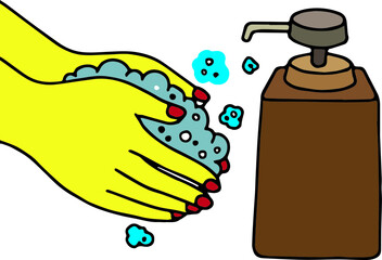 hand holding spray bottle