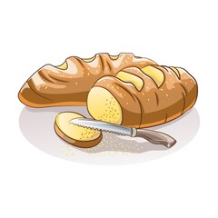 bread loafs and knife