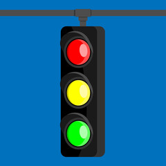 traffic light flat icon vector illustration, isolated stock vector