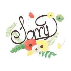 sorry card with flowers