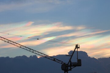 Rainbow Cloud Over Construction Site