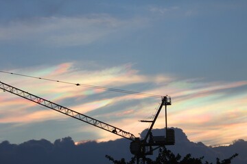 Rainbow Cloud Over Construction Site