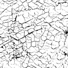 Black and white grunge texture. Vector abstract monochrome background. Old worn surface covered with dirt, scratches, cracks