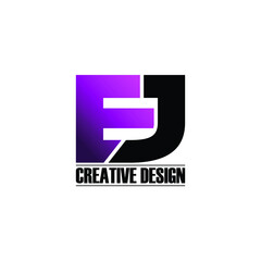 Letter EJ simple logo design vector