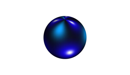 blue glass sphere with a white background