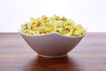 Tasty popcorn in a bowl