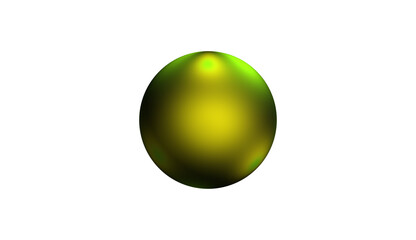 3d illustration 
green and yellow   sphere with a white background