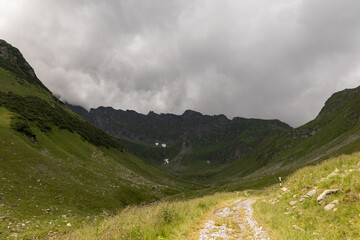 Fototapeta premium Mountain landscape in a cloudy day in spring time