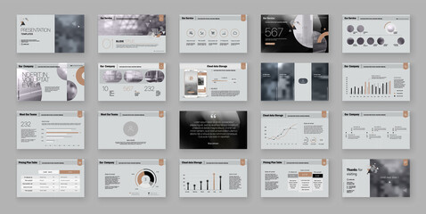 Geometric Presentation Element Templates. Vector infographics.