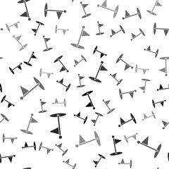 Black Golf flag icon isolated seamless pattern on white background. Golf equipment or accessory. Vector Illustration.