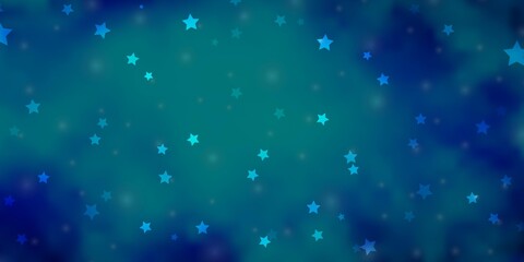 Dark BLUE vector background with small and big stars. Blur decorative design in simple style with stars. Theme for cell phones.