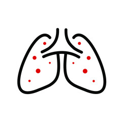 Sick lung illustrative icon