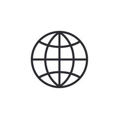Globe Icon. World symbol. Round globe. Icon world. Globe symbol. Earth sign. Globe stencil. Planet Earth. Global network.
