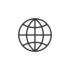 Fototapeta premium Globe Icon. World symbol. Round globe. Icon world. Globe symbol. Earth sign. Globe stencil. Planet Earth. Global network. 