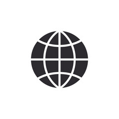 Globe Icon. World symbol. Round globe. Icon world. Globe symbol. Earth sign. Color easy to edit. Globe stencil. Planet Earth.