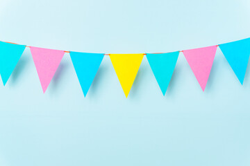 Background for celebration. Garland, triangular flag. お祝い用背景　ガーランド、三角旗