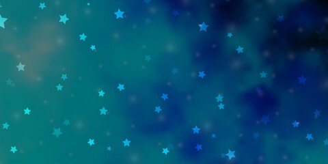 Light BLUE vector background with small and big stars. Shining colorful illustration with small and big stars. Design for your business promotion.