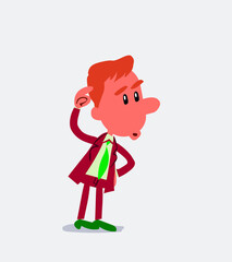 Businessman doubting in isolated vector illustration
