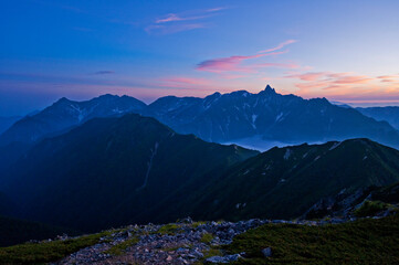 Fototapeta premium Twilight, Mt. Yari, Japan Alps