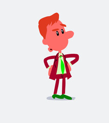 Businessman doubting in isolated vector illustration
