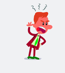 Indigned businessman in isolated vector illustration
