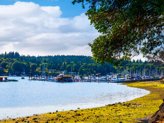 Catch the ferry to Bainbridge Island in the Puget Sound at Seattle Washington State USA 
