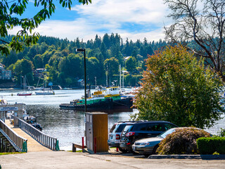 Catch the ferry to Bainbridge Island in the Puget Sound at Seattle Washington State USA 