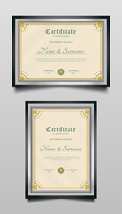 Certificate Template with Colorful Ornamental Frame
