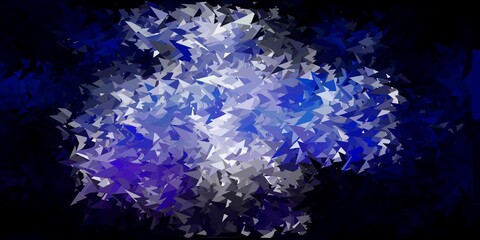 Dark pink, blue vector triangle mosaic background.