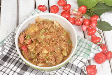rujak is traditional food in indonesia