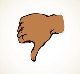 Thumb down sign. Vector drawing