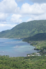 Fototapeta na wymiar Mountain viewpoint in Samoa