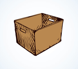 Cardboard box. Vector drawing icon
