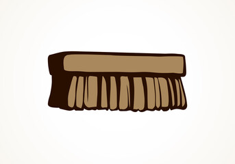 Brush for cleaning. Vector drawing