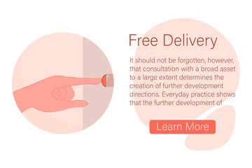 Deliveryman ringing the doorbell vector illustration cartoon flat design modern style 