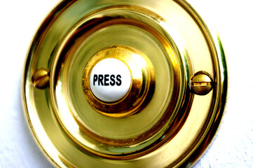 door bell push on textured white paint