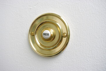 door bell push on textured white paint