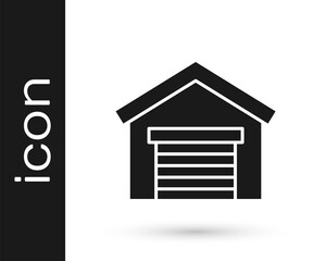 Grey Garage icon isolated on white background. Vector Illustration.