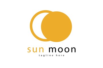 Sun And Moon Logo Vector Design Template 