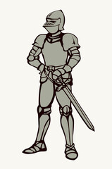 Knight. Vector drawing