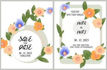 Elegant and luxurious wedding invitation template design