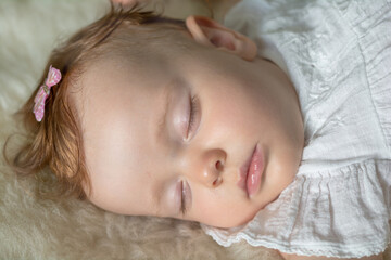portrait of a little girl sleeping