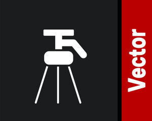 White Tripod icon isolated on black background. Vector Illustration.